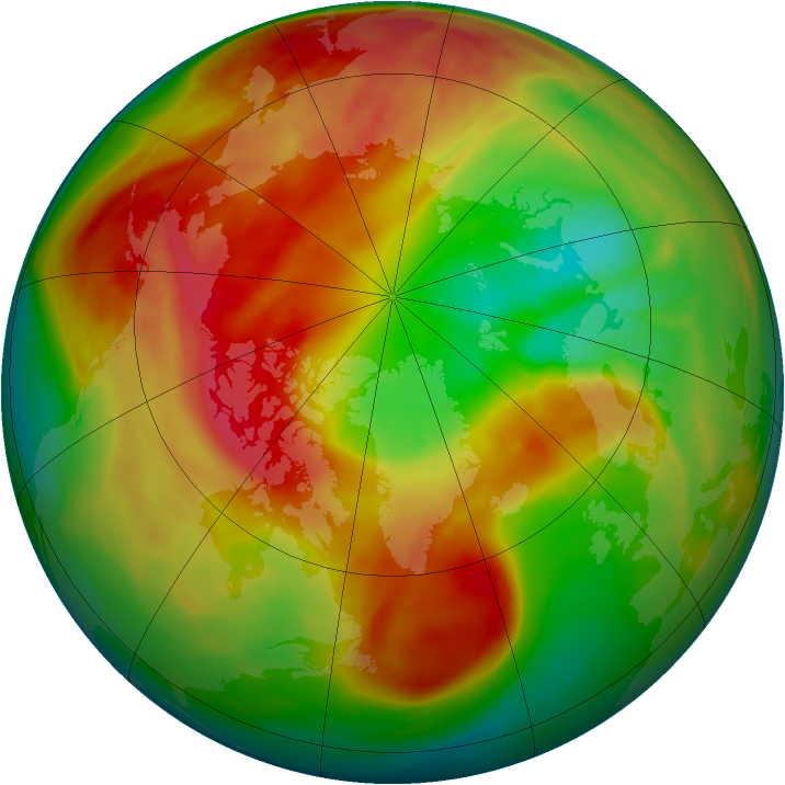 Arctic ozone map for 10 March 2007